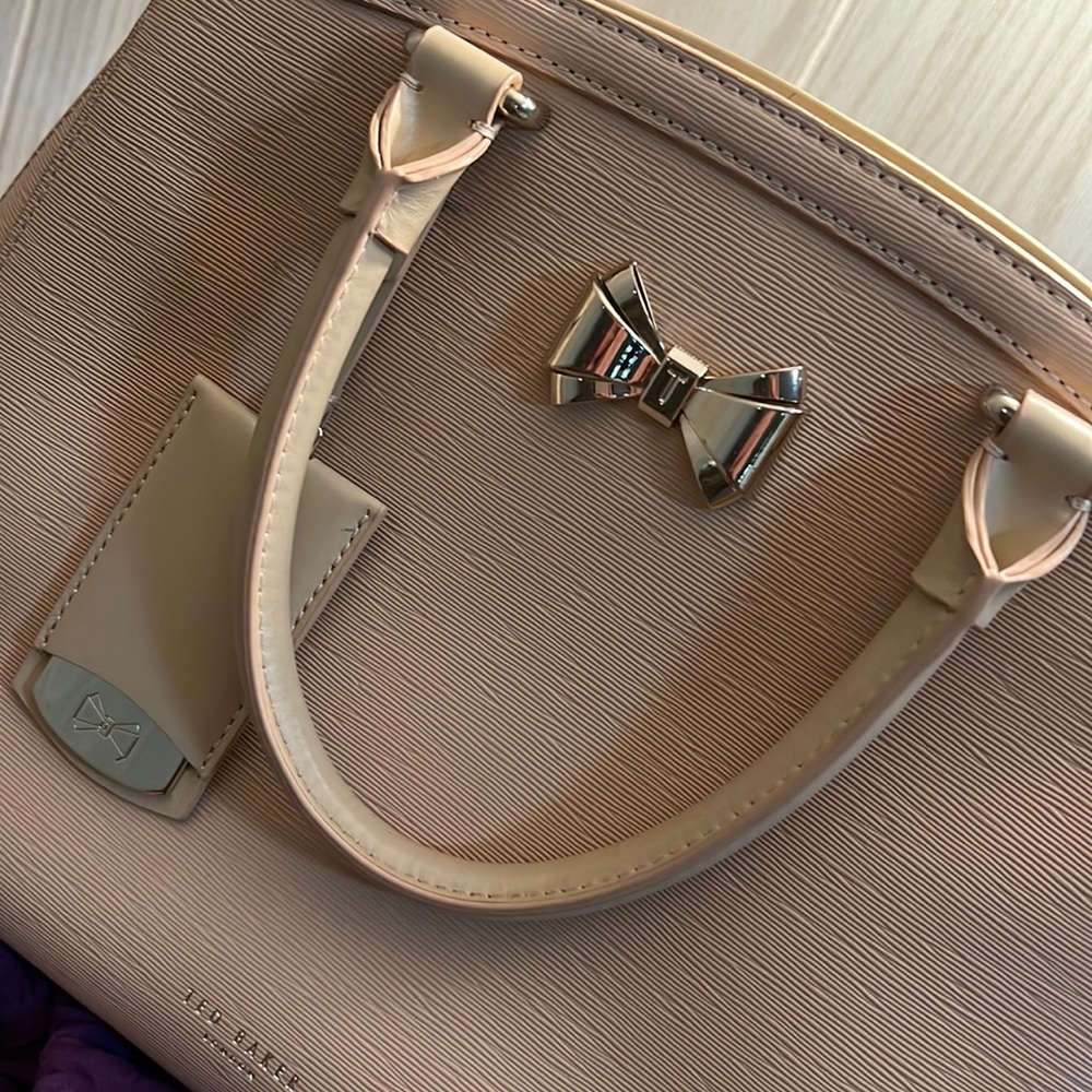 Ted Baker Nude Vinyl Top Handle Handbag Purse